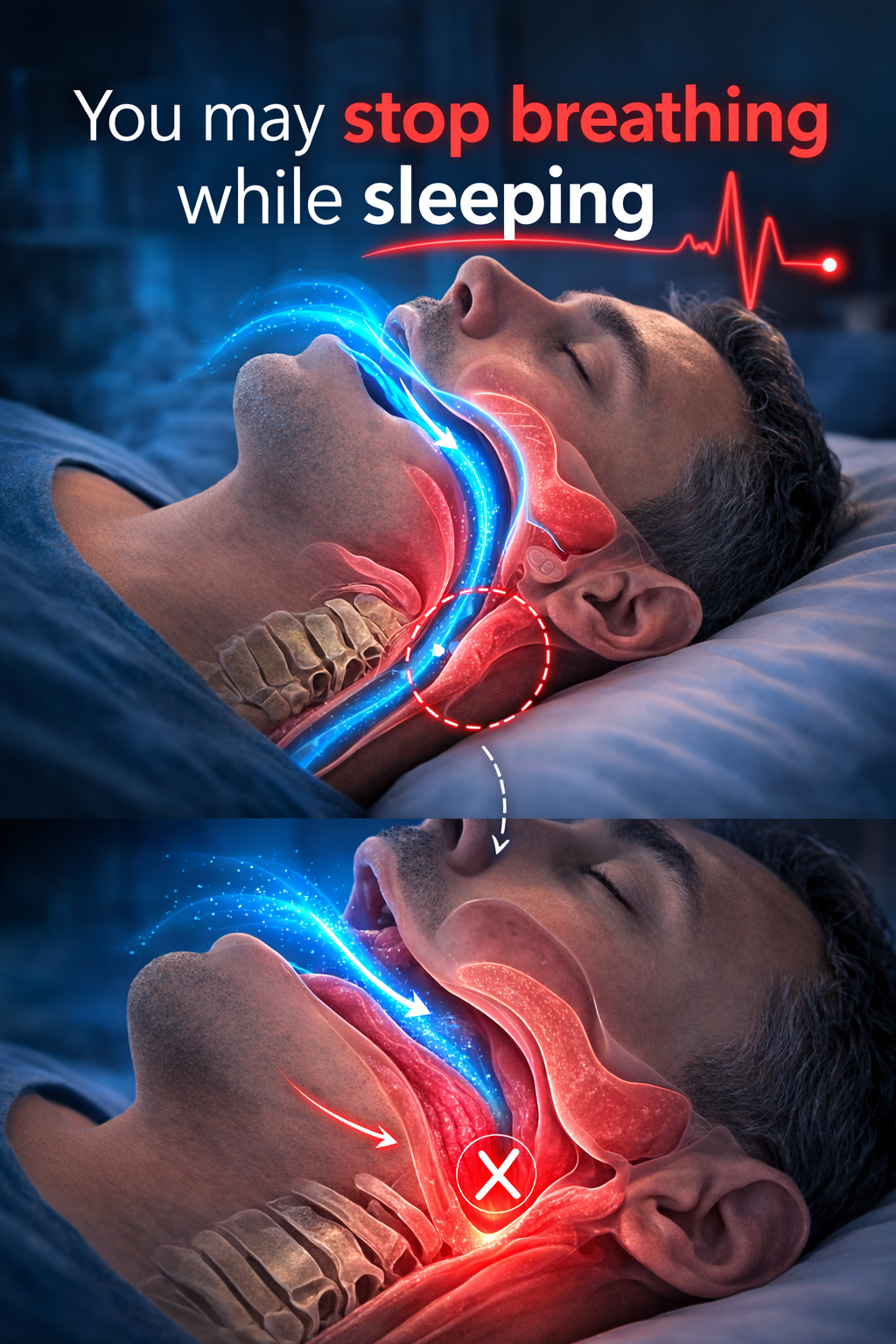 Sleep apnea causes blocked airway during sleep leading to stopped breathing in Pattaya ภาวะหยุดหายใจขณะหลับจากทางเดินหายใจอุดกั้น ระหว่างนอนหลับ พัทยา